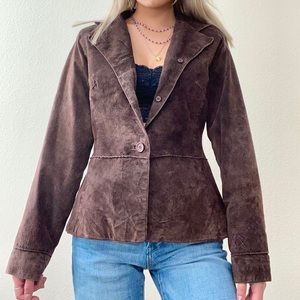 Brown Leather Blazer 🧸🤎!!